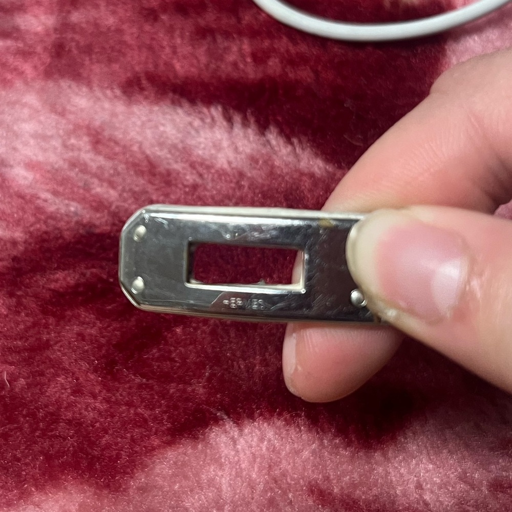 Hermès Kelly Double Tour Bracelet White Swift Leather Palladium - Picture 8 of 15